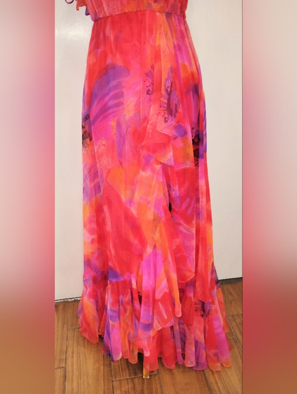 VINTAGE LILLIE RUBIN RUFFLED GOWN - Picture 7 of 15